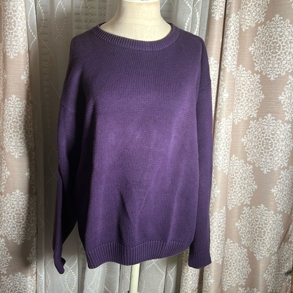 Vintage Essential Elements Purple Crew Neck Sweater – Size Large 🌸